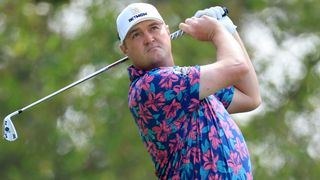 Jason Kokrak plays a shot in the first round of the 2022 Masters at Augusta National