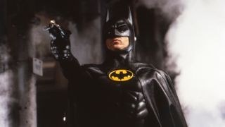 Michael Keaton in costume on the set of 'Batman' (1989)