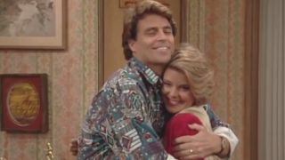 Jefferson hugging D'Arcy on Married with Children.