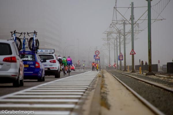 The fog and mist were part of the early conditions