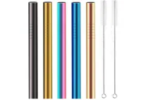 Wide stainless steel smoothie straws