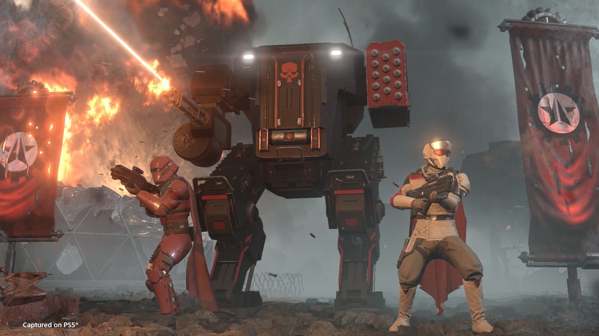 Helldivers 2 Truth Enforcers Warbond helldivers and mech shooting