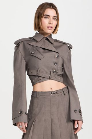 ROKH Cross Belt Detail Cropped Jacket