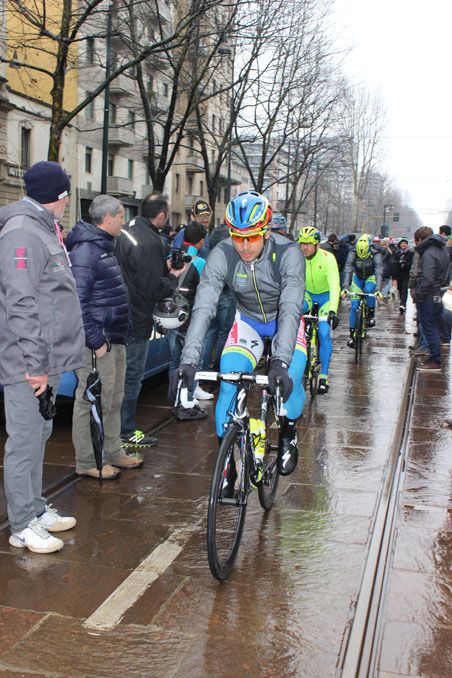 Peter Sagan rides to the start