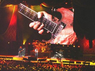 Tony iommi onstage with Black Sabbath