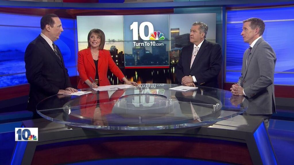 WJAR Providence&#039;s winning 6 p.m. team includes (l. to r.) sports anchor Frank Carpano, anchors Patrice Wood and Gene Valicenti, and chief meteorologist Mark Searles.