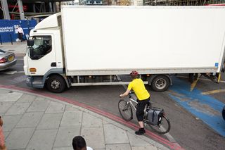 Cyclist and lorry