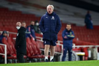 Crystal Palace Assistant Coach, Ray Lewington looks on during the Premier League match between Arsenal and Crystal Palace at Emirates Stadium on January 14, 2021 in London, England. Sporting stadiums around England remain under strict restrictions due to the Coronavirus Pandemic as Government social distancing laws prohibit fans inside venues resulting in games being played behind closed doors. (Photo by Julian Finney/Getty Images) Roy Hodgson