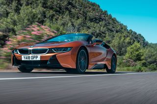 BMW i8 Roadster on the road
