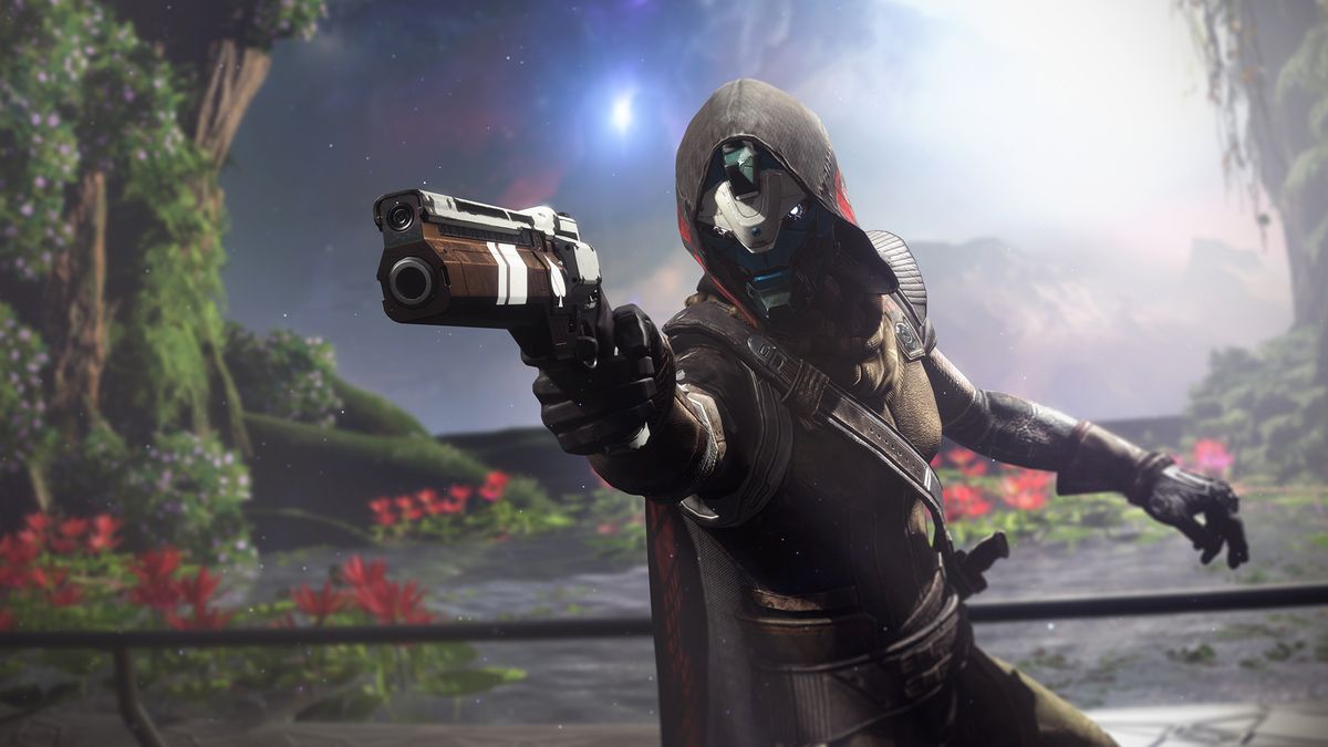 Cayde-6 pointing a gun