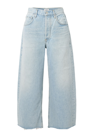 Citizens of Humanity Ayla Cropped Frayed High-Rise Wide-Leg Jeans