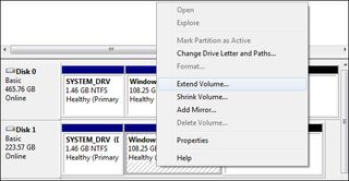 Extend the mSATA drive's Windows partition to fill all available space