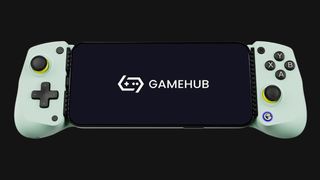 GameSir X5 Lite with the GameHub logo on the screen