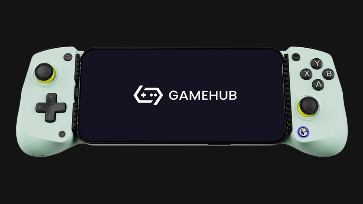 GameSir X5 Lite with the GameHub logo on the screen