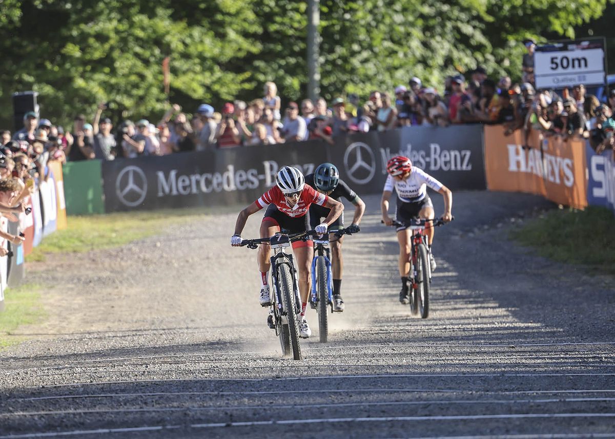 Jolanda Neff (Trek Factory) wins the XCC race at the UCI MTB World Cup Mont-Sainte-Anne