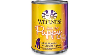 Tin of puppy food