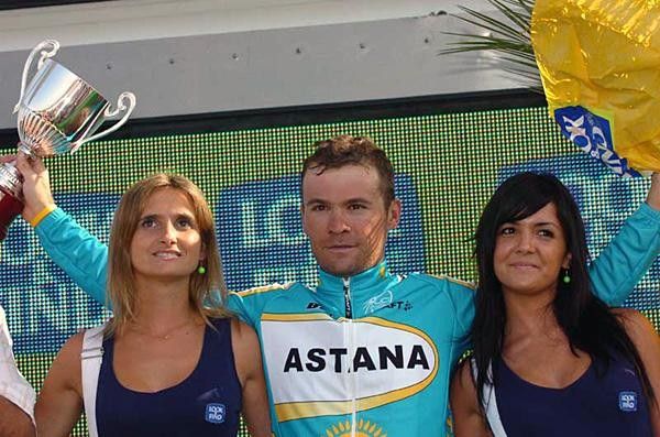 Sergio Paulinho (Astana) on the podium as the winner