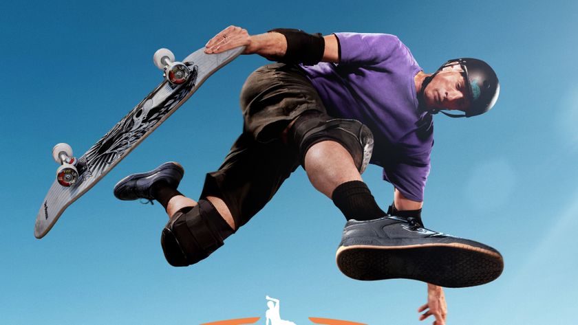 Tony Hawk doing a kickflip or whatever the hell it is in the cover art for Tony Hawk&#039;s Pro Skater 3 + 4