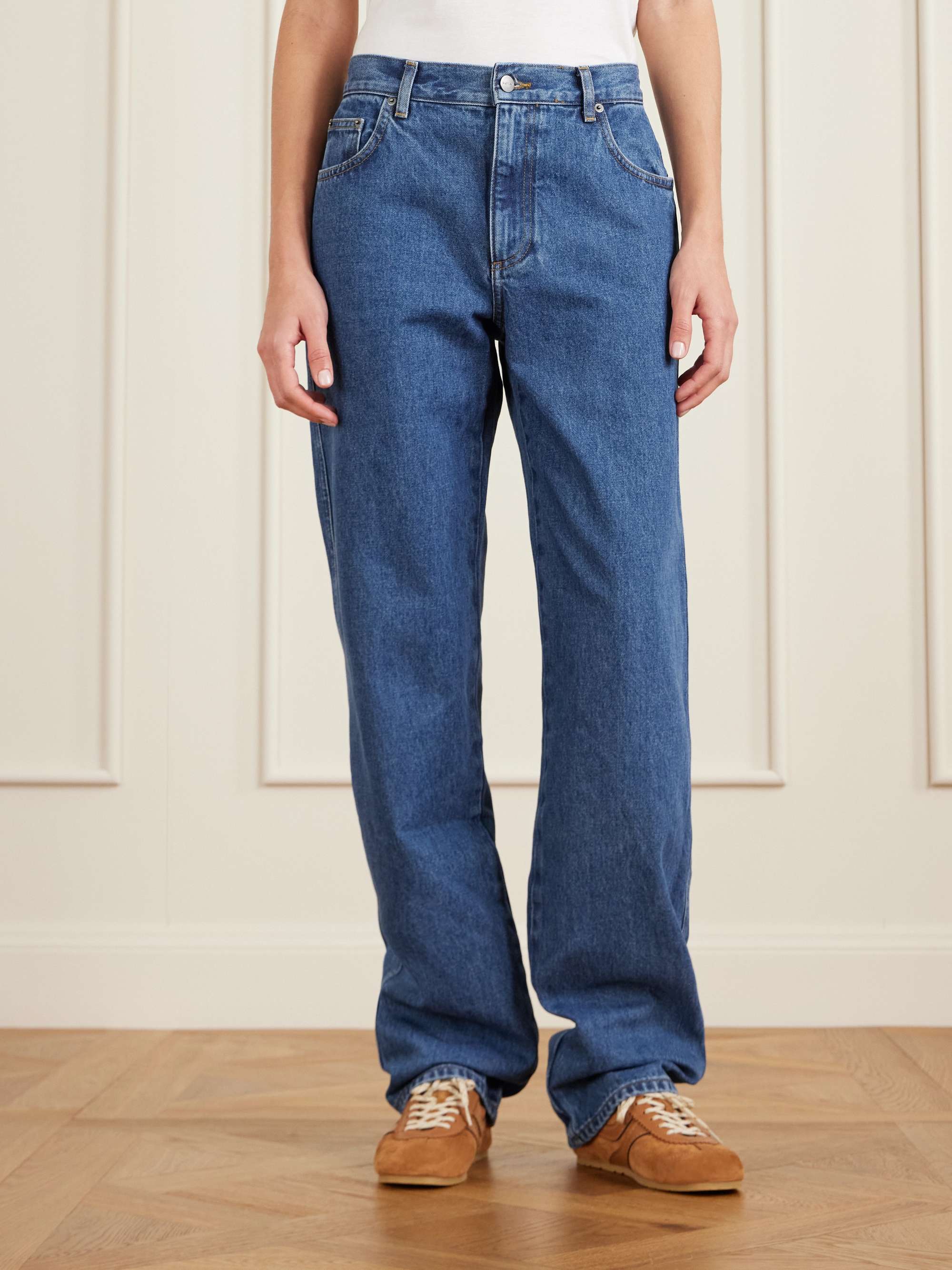 Mid-Rise Straight-Leg Jeans