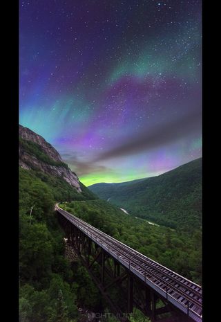 Aurora in the White Mountains of New Hampshire