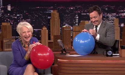 Helen Mirren and Jimmy Fallon get goofy on helium
