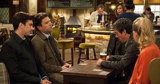 Cain Dingle's stopped in his tracks when the police arrive to question him. Moira Barton starts to defend Cain but does he already have an alibi in Emmerdale.