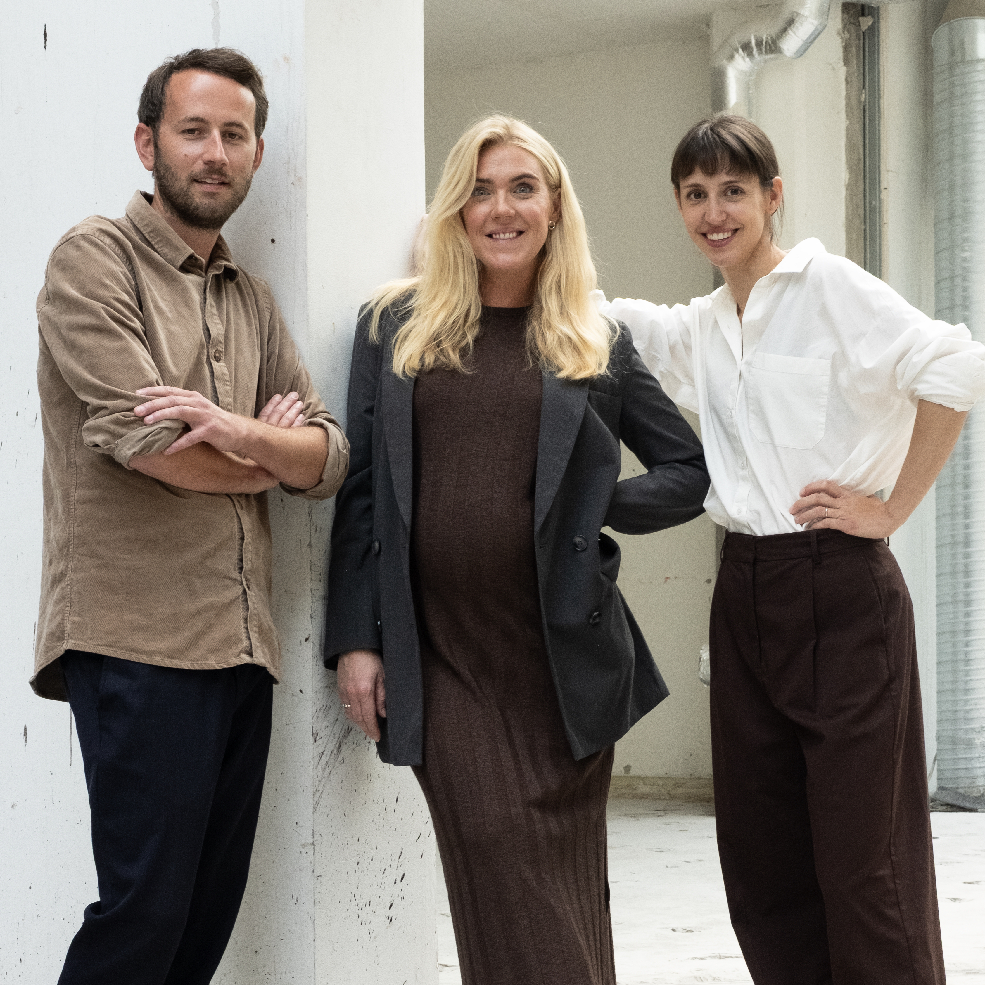 portrait of Planora founders, Victor Lind&amp;eacute;n, Anna B&amp;auml;rring and Matilda Falck