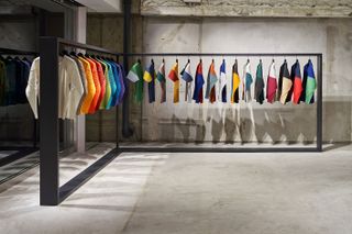 An array of clothes hung on a hanger