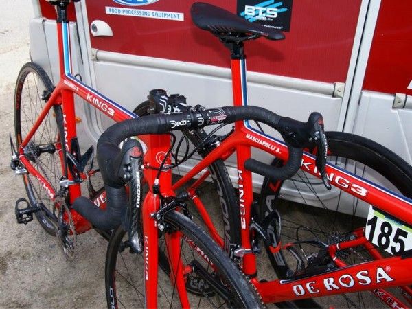 Campagnolo's Red-edition Ergopower levers were on heaps of bikes in the peloton.