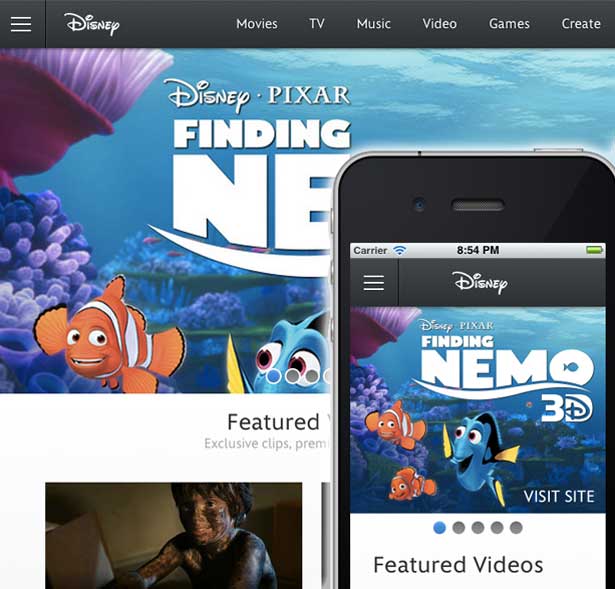 Best responsive websites: Disney.com