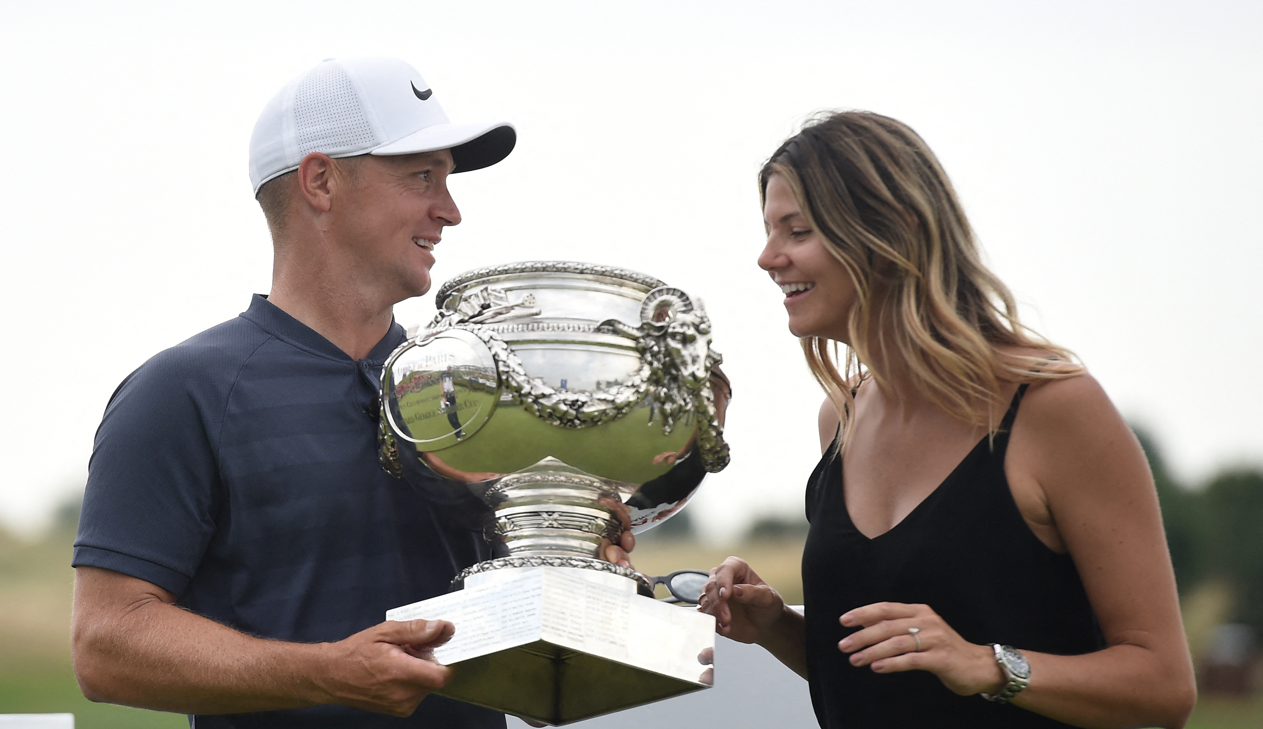 Alex Noren celebrates the Open de France victory in 2018