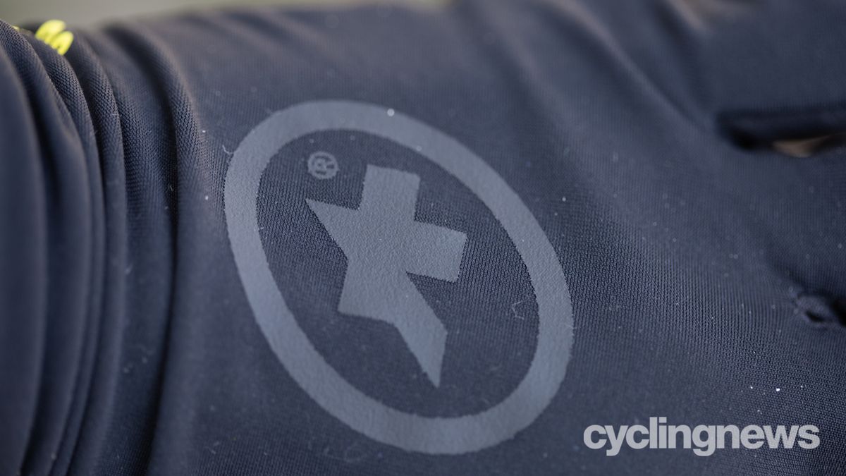 Assos Spring Fall Gloves detail of logo on back of hand