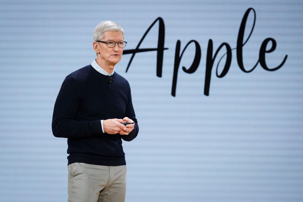 Tim Cook on stage at WWDC 2019