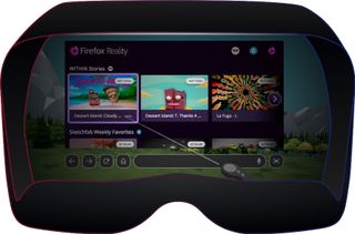 Browser as seen through VR glasses