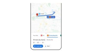 google maps bike sharing service route