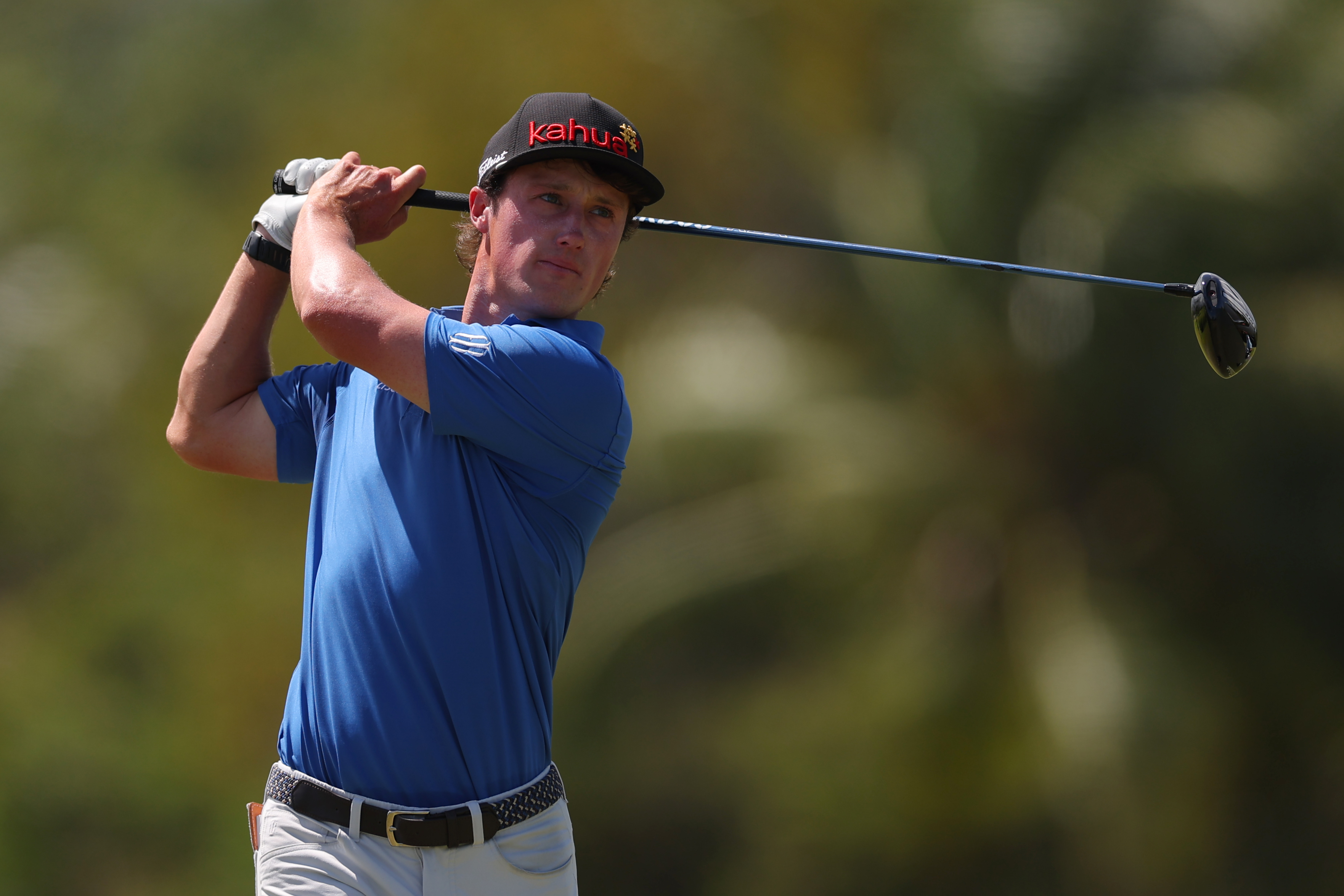 David Ford holds his finish on a drive