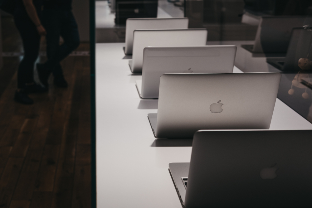 Stock image of Apple Macbooks