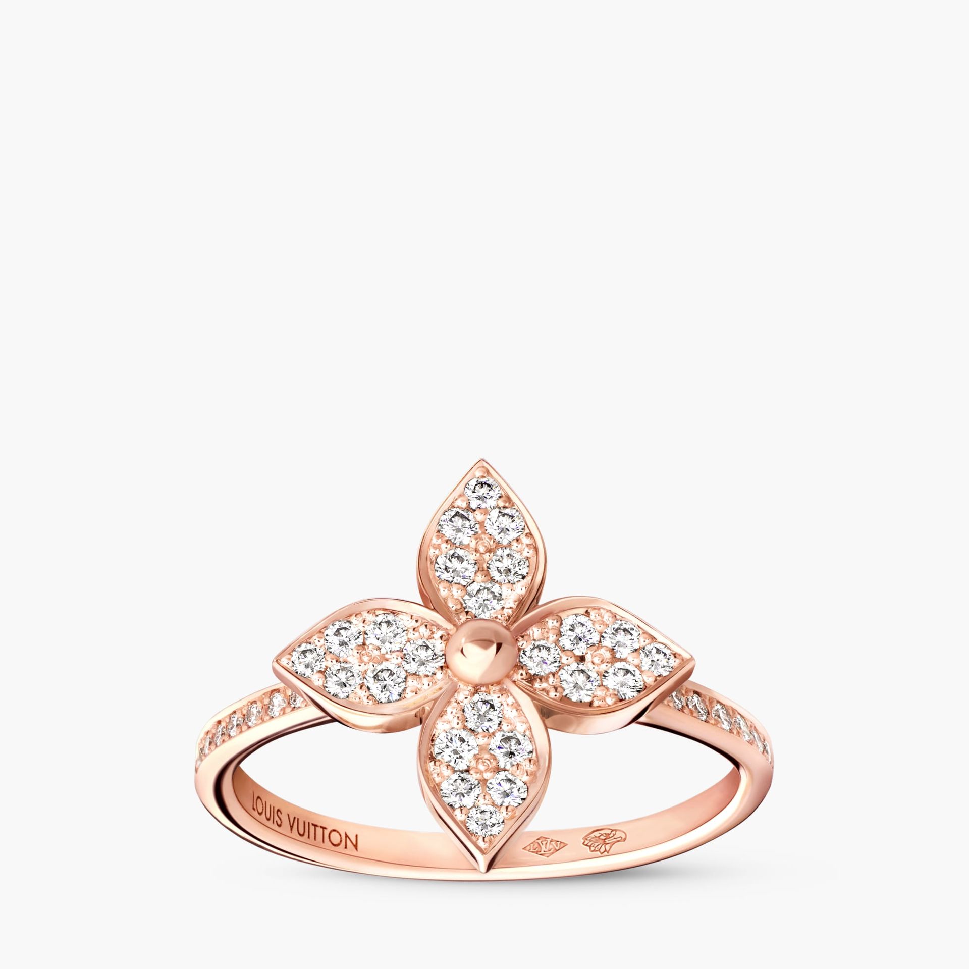Idylle Blossom Ring, Pink Gold and Diamonds