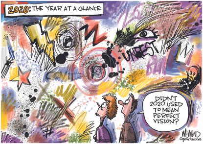 Editorial Cartoon U.S. 2020 Pandemic Unrest Crazy Year