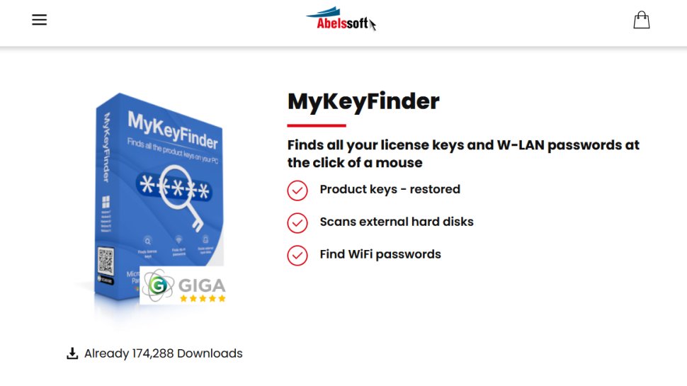 MyKeyFinder website screenshot (February 2026).