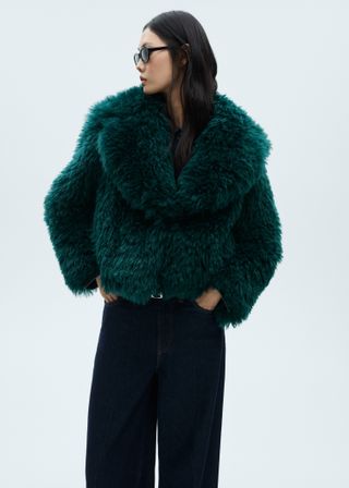 Fur-Effect Coat With Lapels - Women | Mango Usa