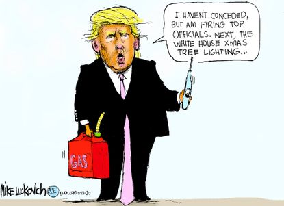 Political Cartoon U.S. Trump purge