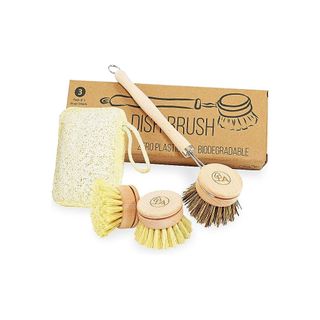 Ecofriendly wooden brushes cleaning kit