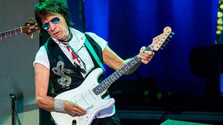 Jeff Beck performs at DTE Energy Music Theater on July 31, 2018 in Clarkston, Michigan.