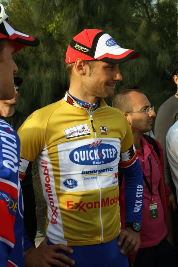 Tom Boonen (Quick Step) in the Tour of Qatar leader's jersey