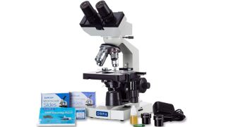Product shot of OMAX 40x-2000x Lab LED Binocular Microscope, one of the best microscopes