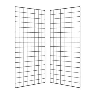 Two rectangular black metal grids