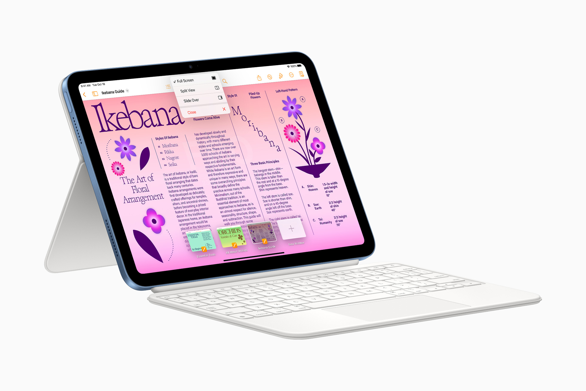 Designed specifically for the new iPad, the all-new Magic Keyboard Folio features an amazing typing experience, a click-anywhere trackpad, and a versatile two-piece design.