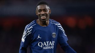 Ousmane Dembele playing in the fixture against Arsenal.