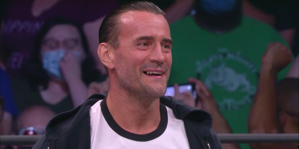 CM Punk smiling at the AEW crowd